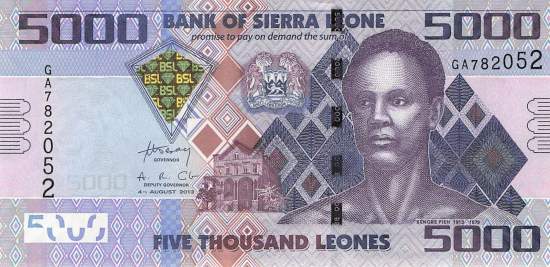 Sierra Leone p32b 5000 Leones 2013
